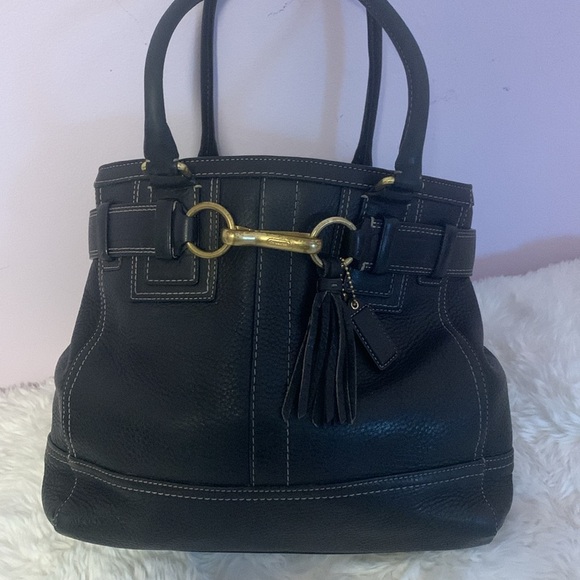 COACH Black Leather Shoulder Bag - Picture 1 of 14